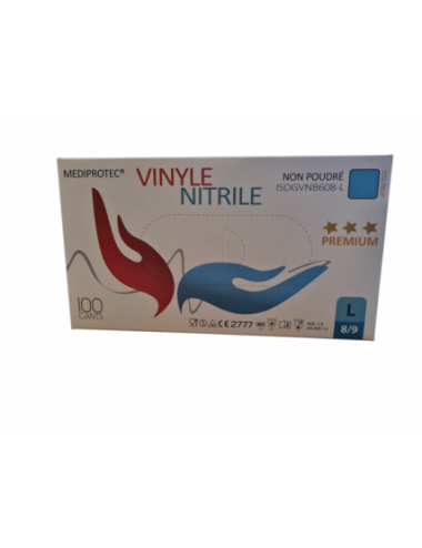 Gant nitrile bleu non poudré